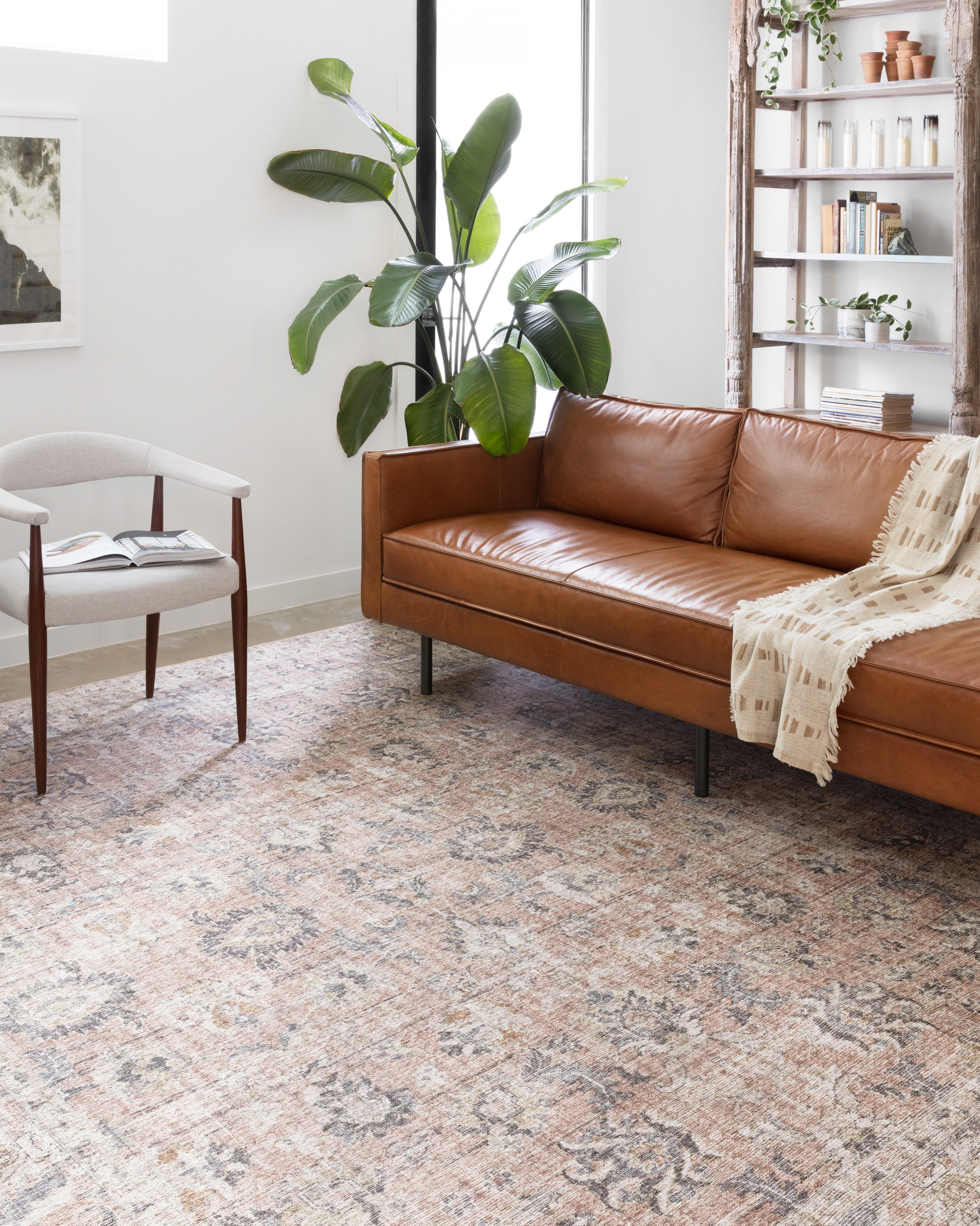 Elysian Blush & Grey 8' x 10' Wool-Synthetic Blend Area Rug