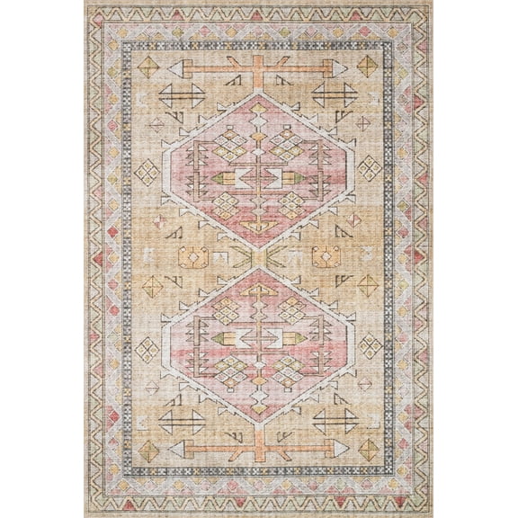 Loloi II Skye Oriental Gold / Blush Area Rug