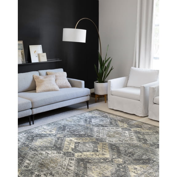 Loloi II Skye Oriental Graphite / Silver Area Rug