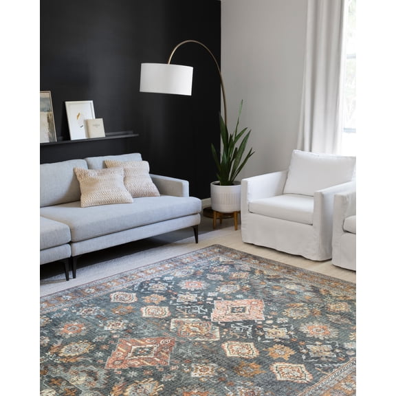 Loloi II Skye Oriental Sea / Rust Area Rug