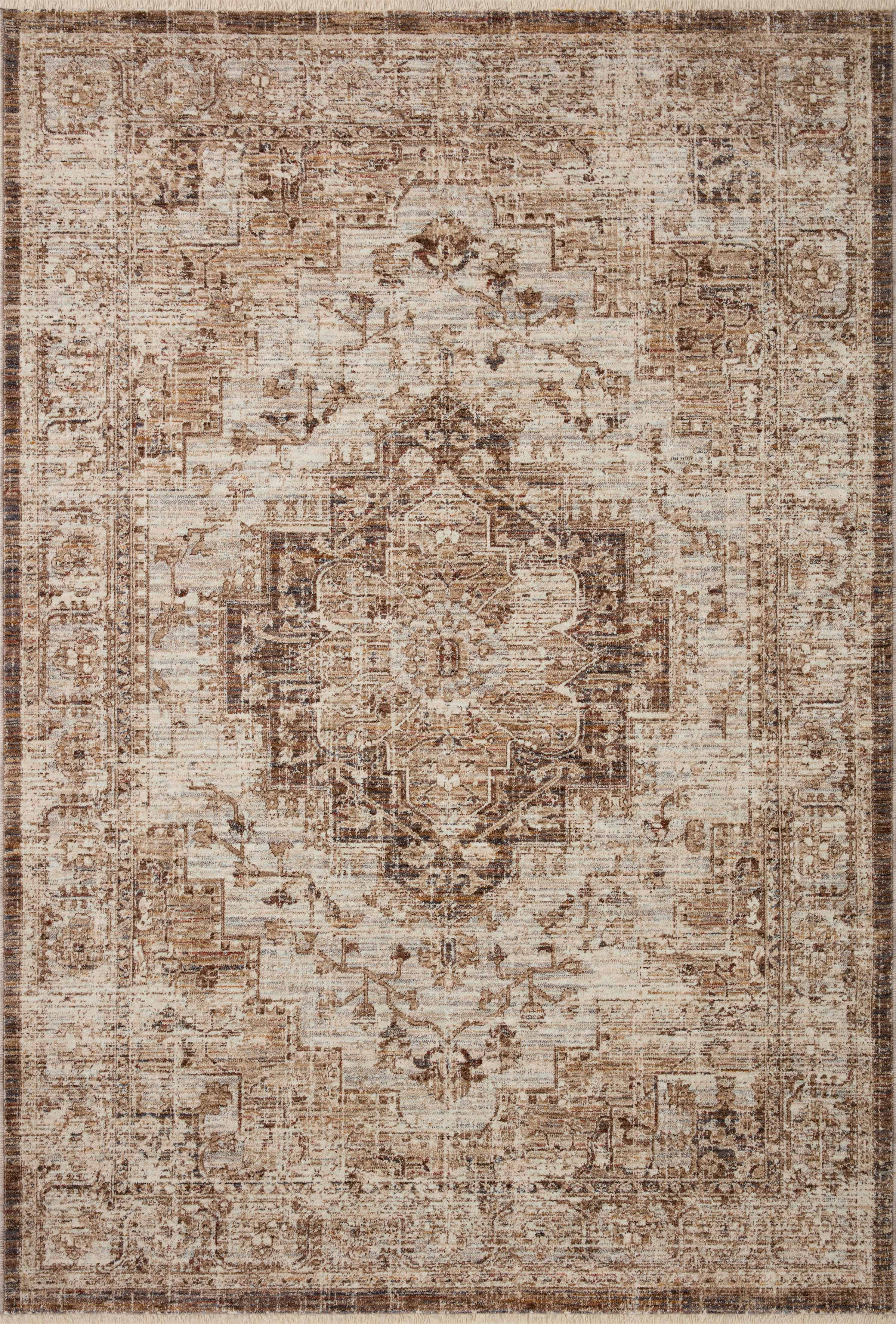 Sorrento Vintage Ivory Wool Blend 5'3" x 7'6" Area Rug