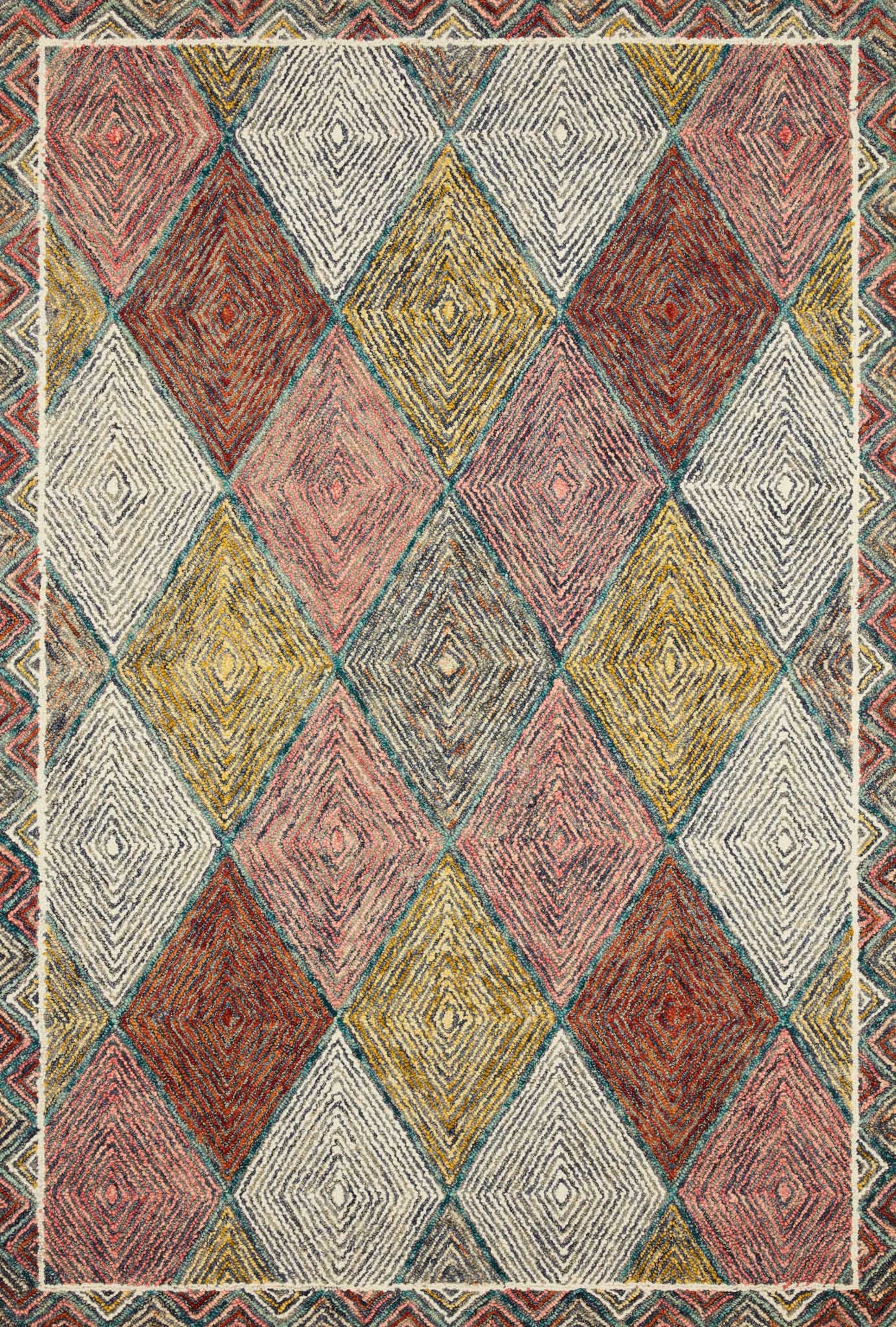 Handmade Geometric Multicolor Wool 5' x 7' Area Rug