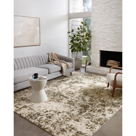 Loloi Spirit SPI-01 Abstract Pewter / Olive Area Rug 2'-7" x 10'-0"
