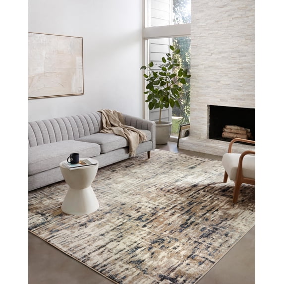 Loloi Spirit SPI-02 Abstract Stone / Blue Area Rug 3'-9" x 5'-9"
