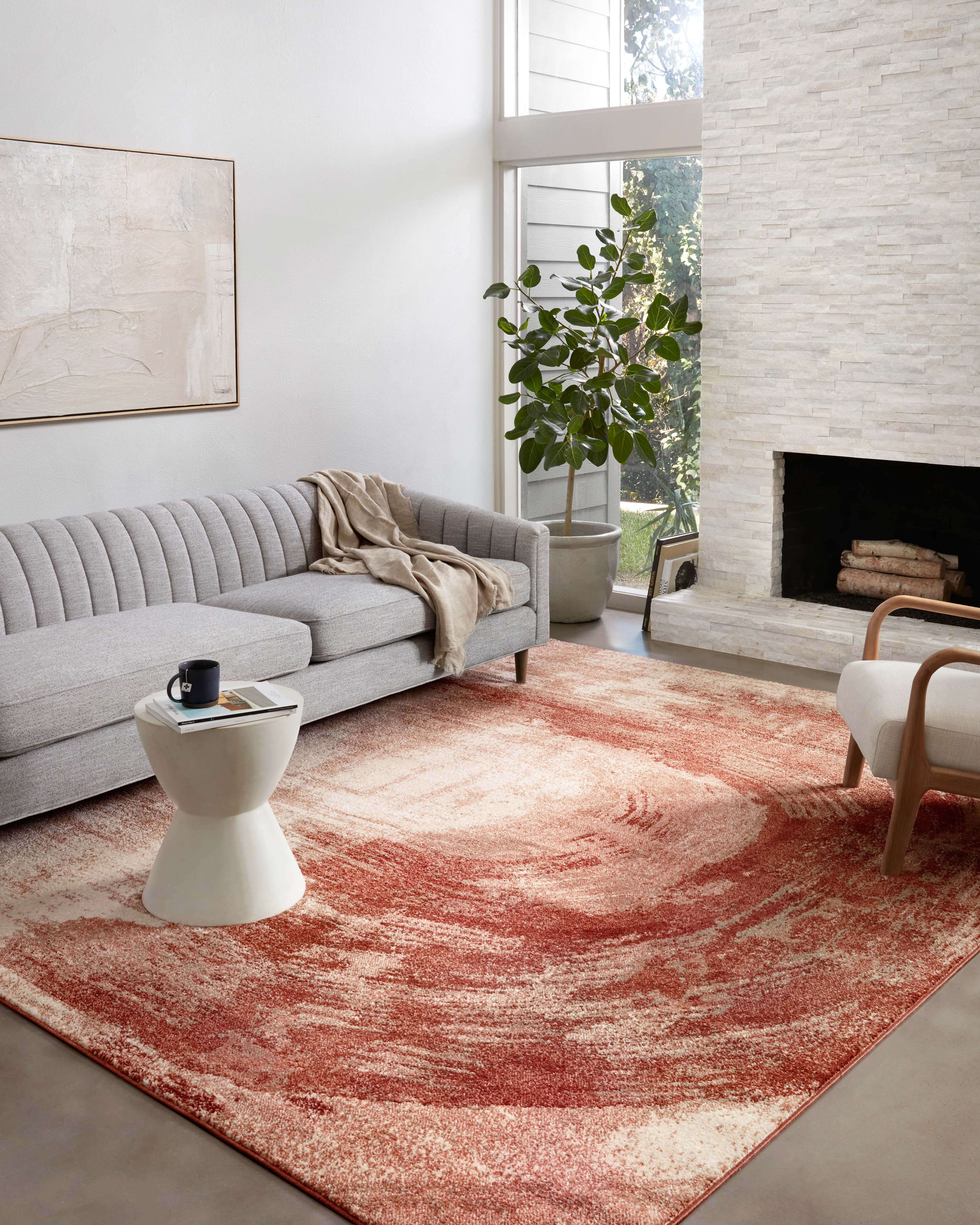 Loloi Spirit SPI-03 Abstract Rose / Spice Area Rug 18" x 18" Sample