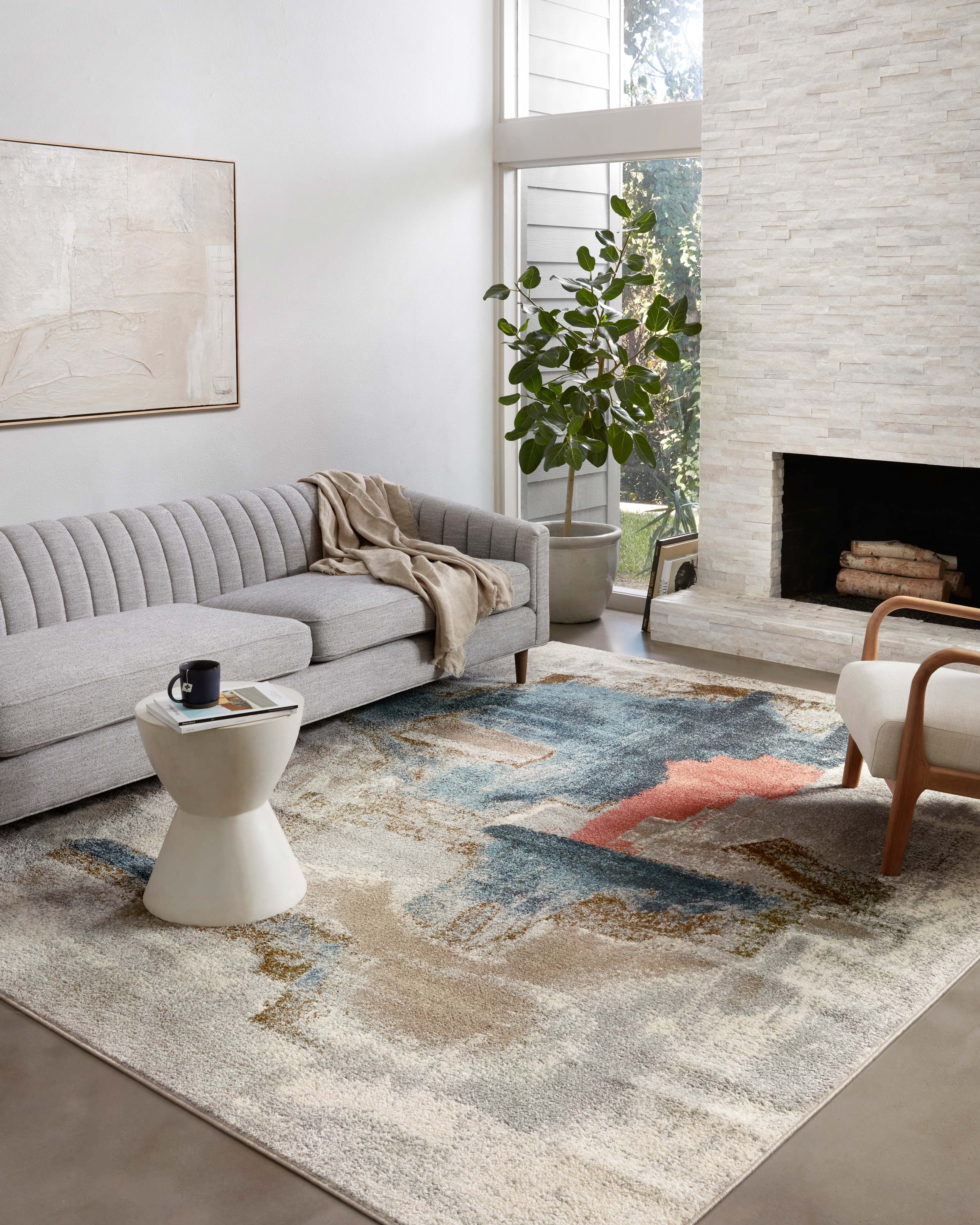 Loloi Spirit SPI-05 Abstract Stone / Multi Area Rug 2'-7" x 4'