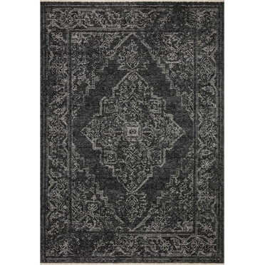 Loloi II Vance Oriental Charcoal / Dove 18" x 18" Sample Area Rug