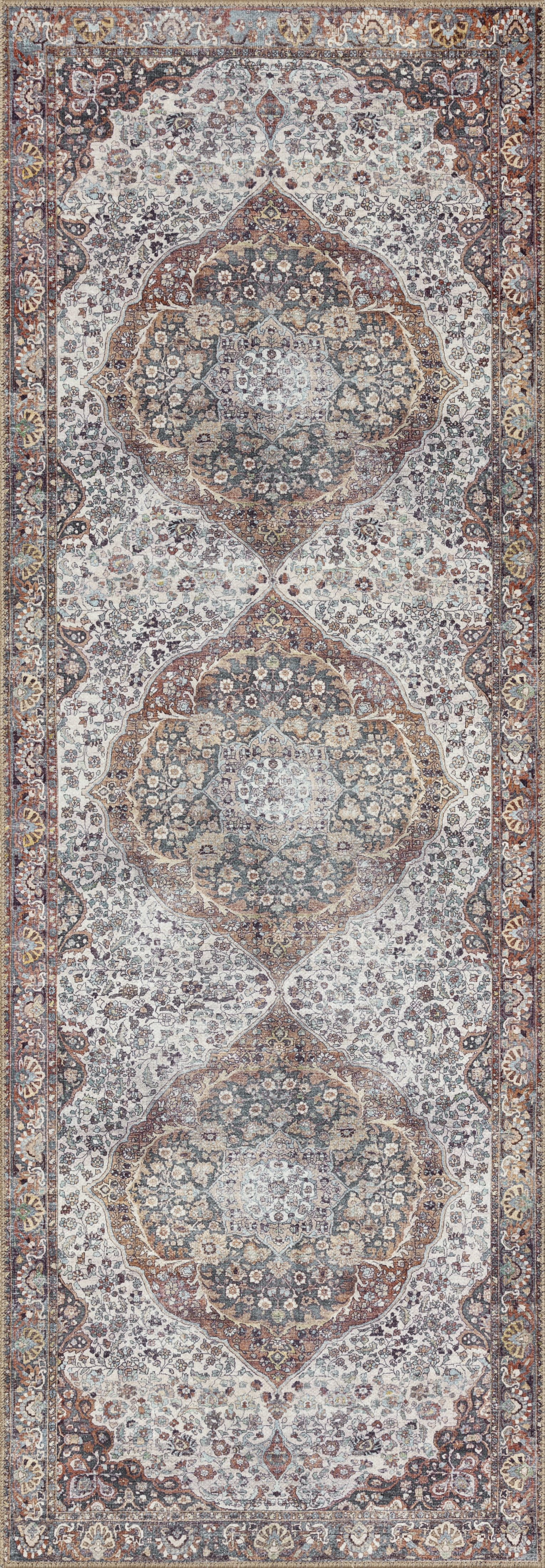 Loloi II Wynter WYN-01 Red / Multi Oriental Area Rug 2'-6" x 12'-0"