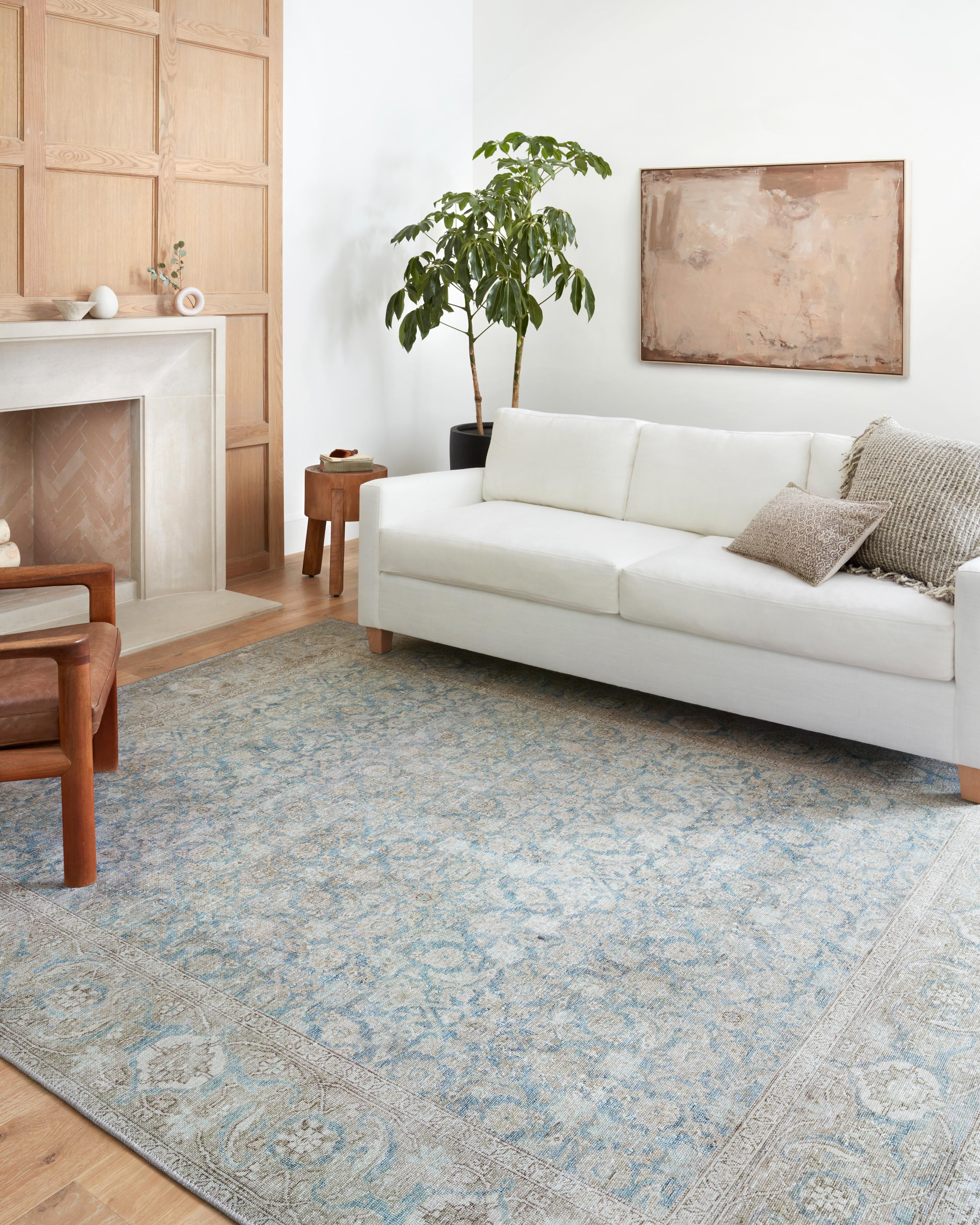 Loloi Wynter WYN-10 Ocean / Silver Oriental Area Rug 2'-6" x 12'-0"
