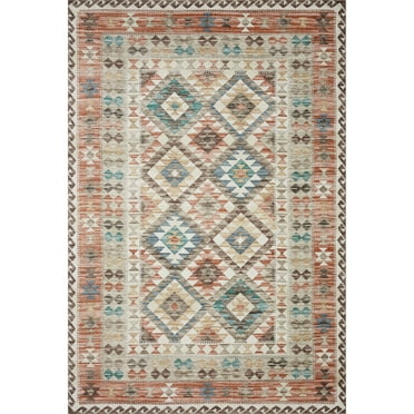 ZIO-04 Ivory, Multi 18" x 18" Sample Size Rug