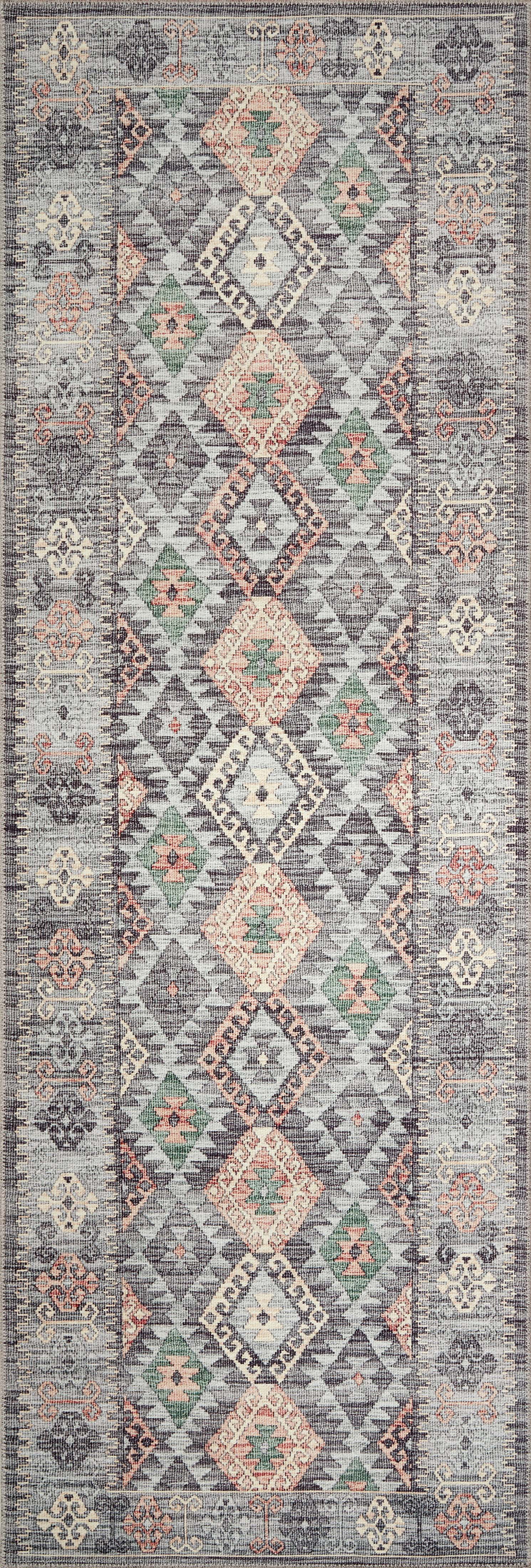 Turkish & Persian Kilim-Style Zion Grey, Multi 2-6" x 7-6" Area Rug