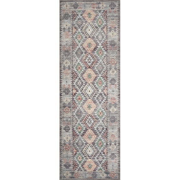 Turkish & Persian Kilim-Style Zion Grey, Multi 2-6" x 7-6" Area Rug
