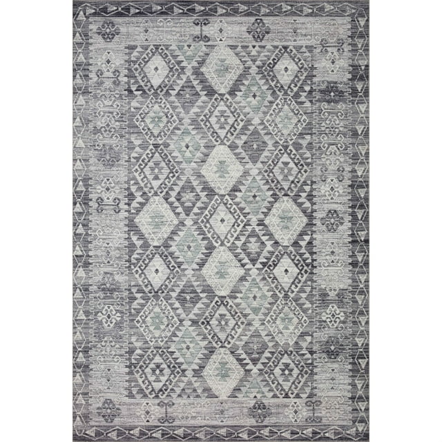 ZIO-03 Charcoal, Slate 3-6" x 5-6" Size Rug