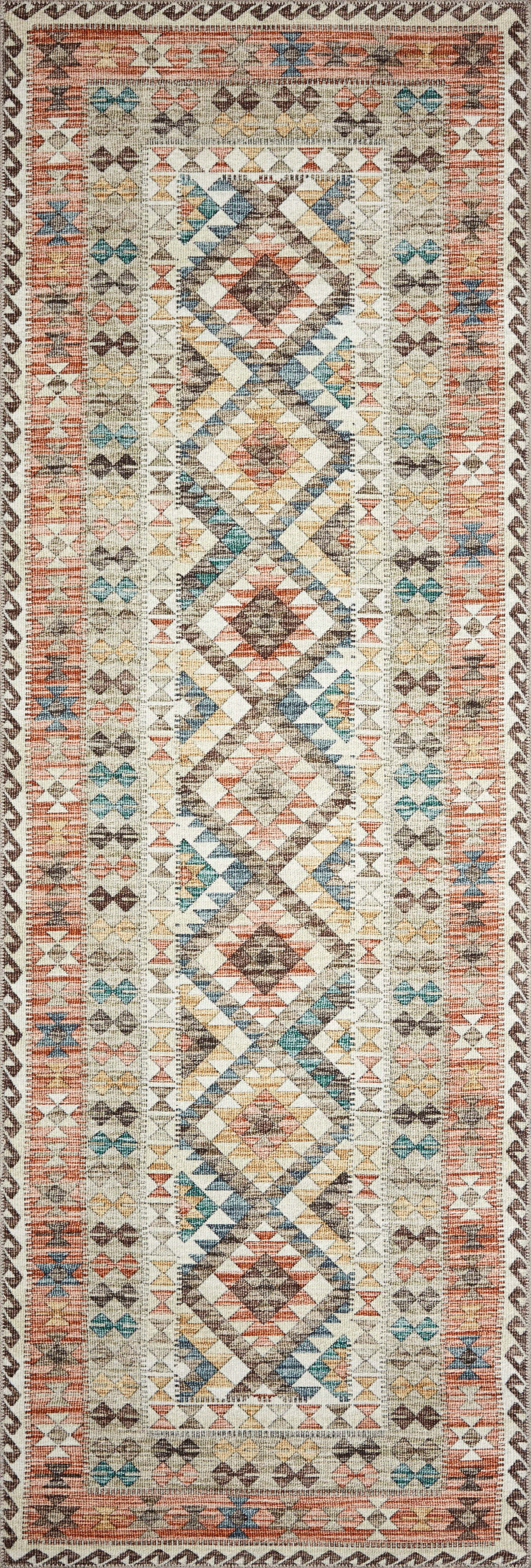 Turkish & Persian Kilim-Style Zion Ivory, Multi 2-6" x 7-6" Area Rug