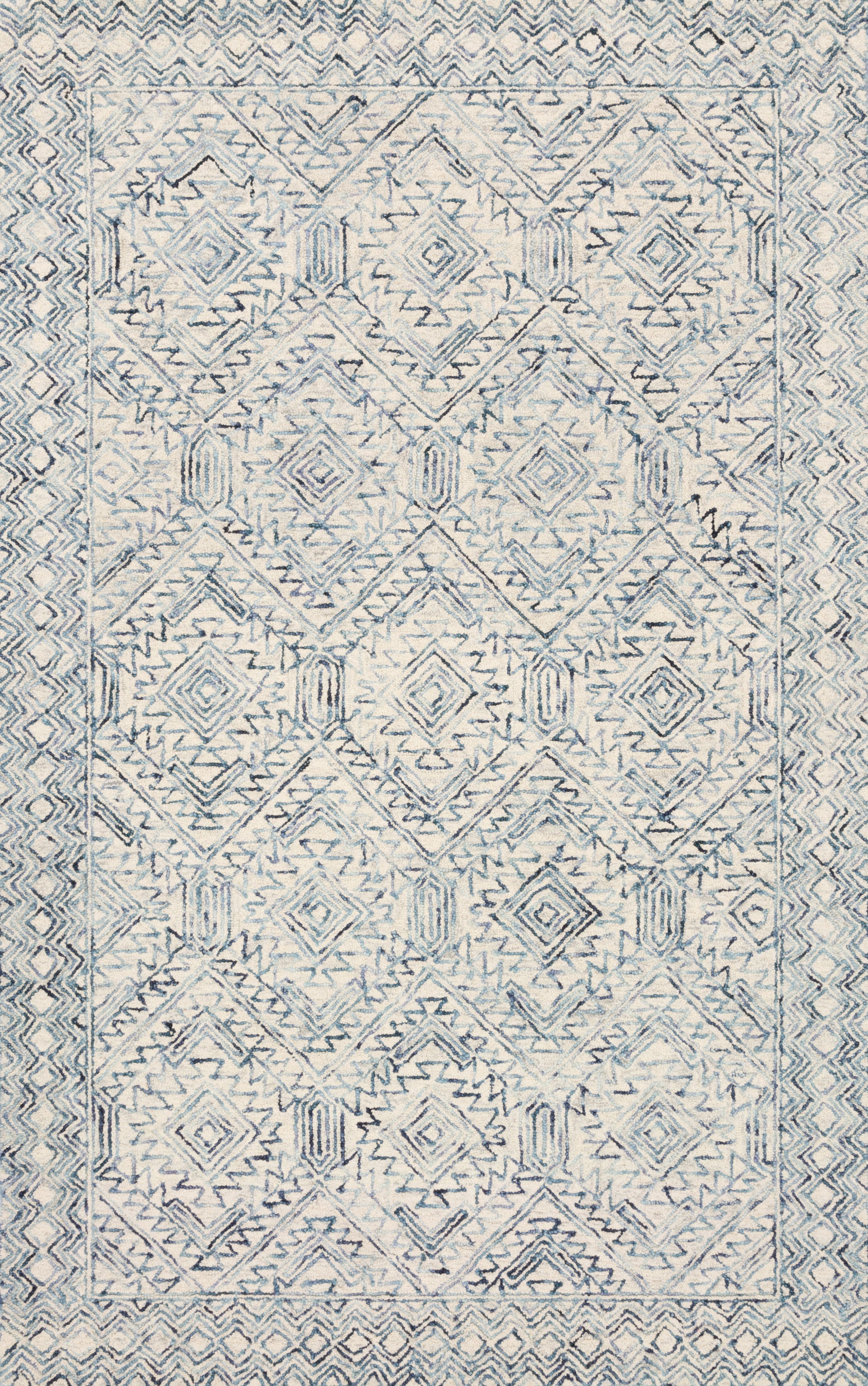 Ziva Multicolor Hand-Tufted Wool Area Rug 7'-9" x 9'-9"