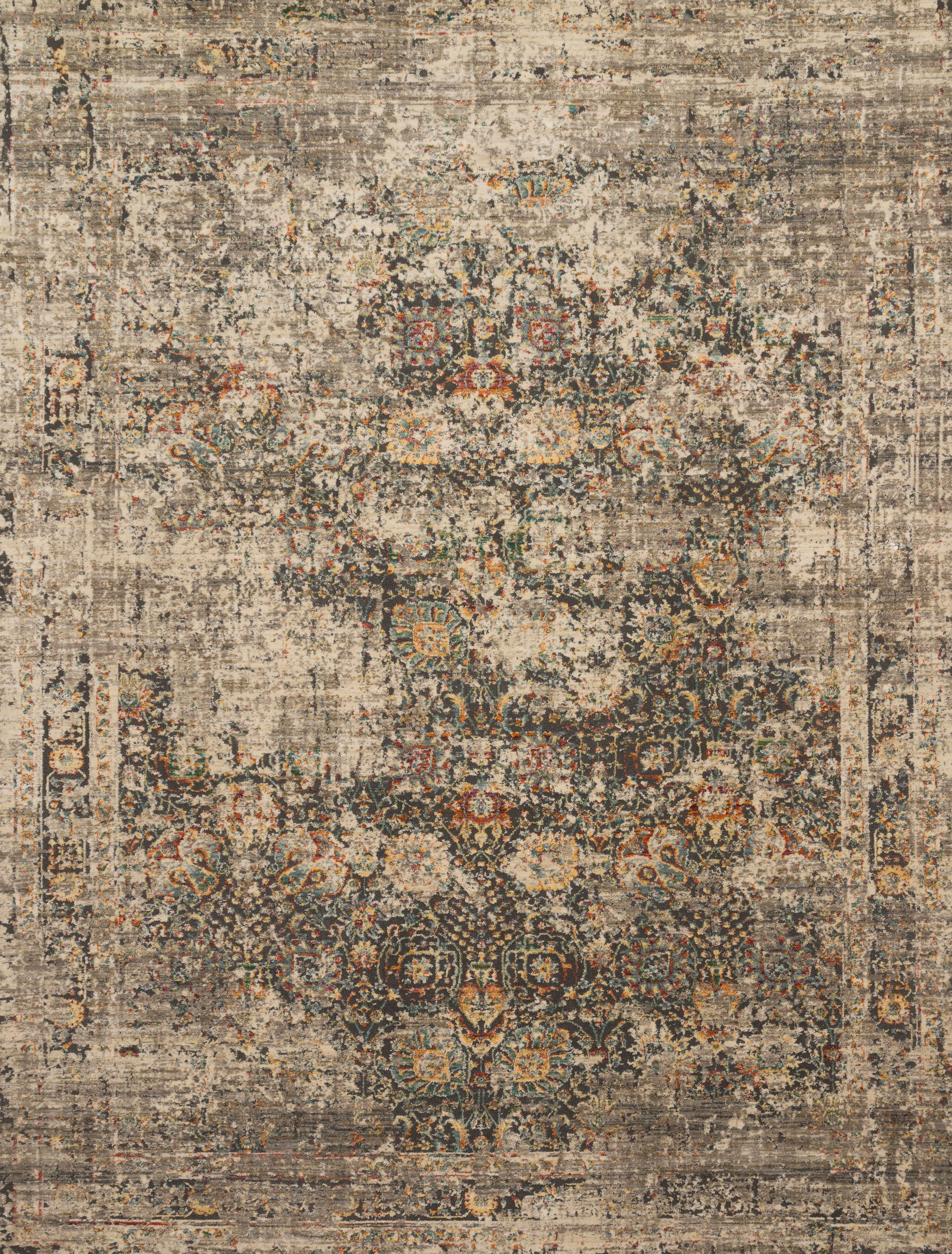 Loloi Javari Grey / Multi Power Loomed Accent Area Rug, 2'-6" x 4'-0"