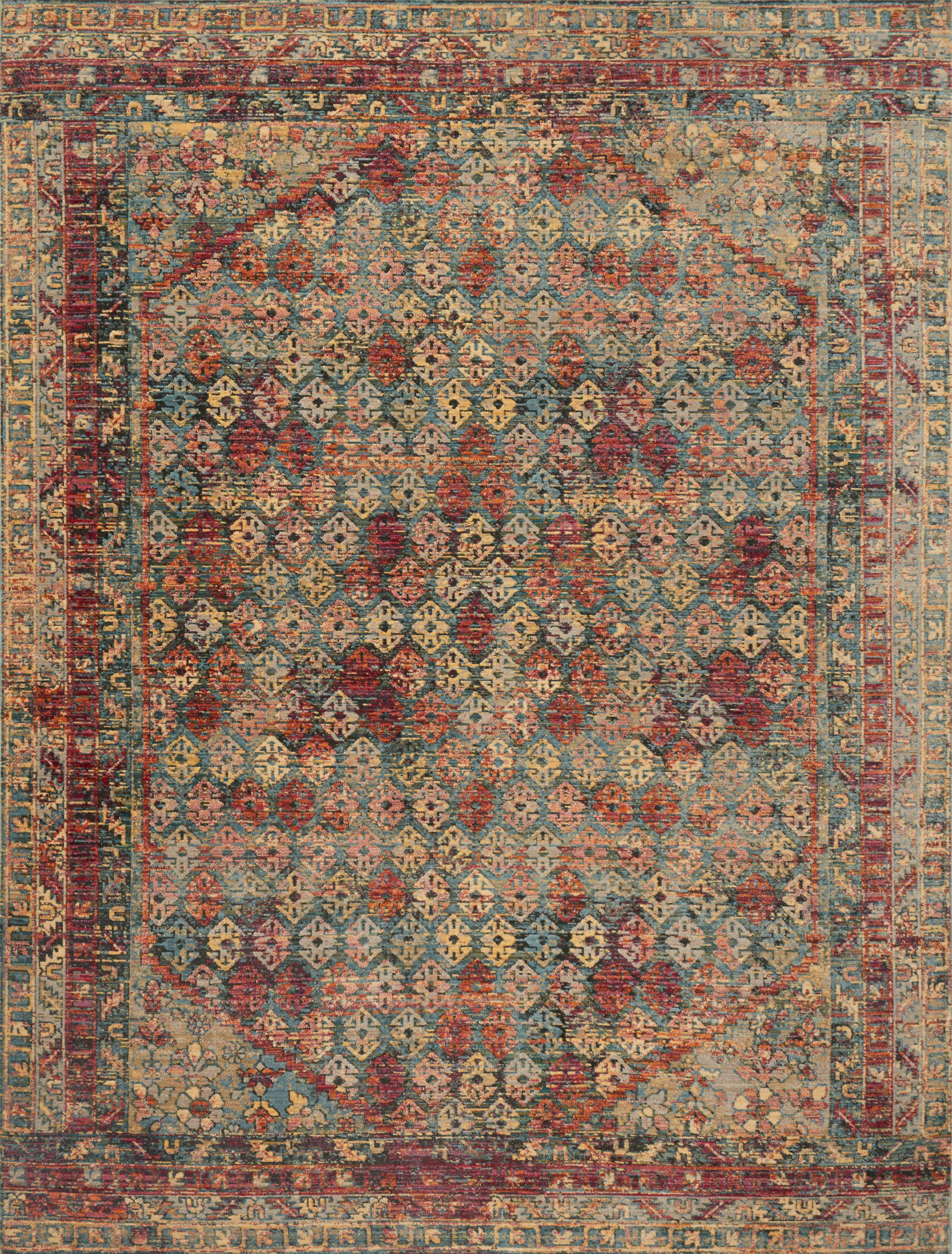 Loloi Javari Slate / Berry Power Loomed Area Rug, 12' x 15', for Living Room