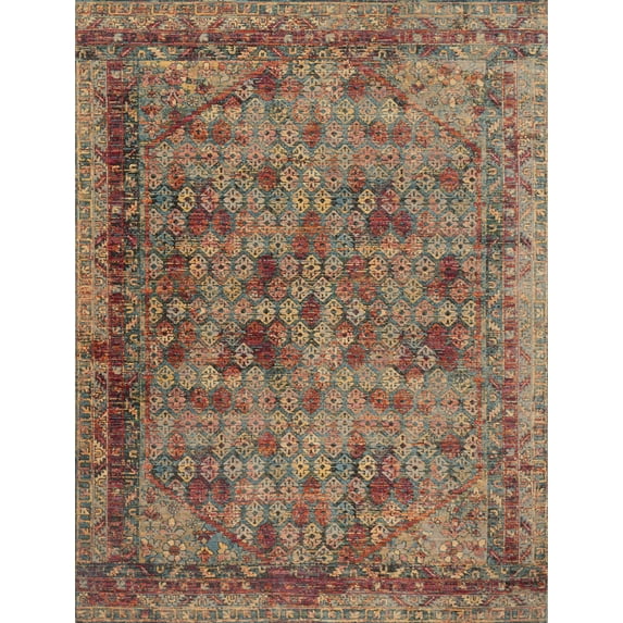 Loloi Javari Slate / Berry Power Loomed Area Rug, 12' x 15', for Living Room