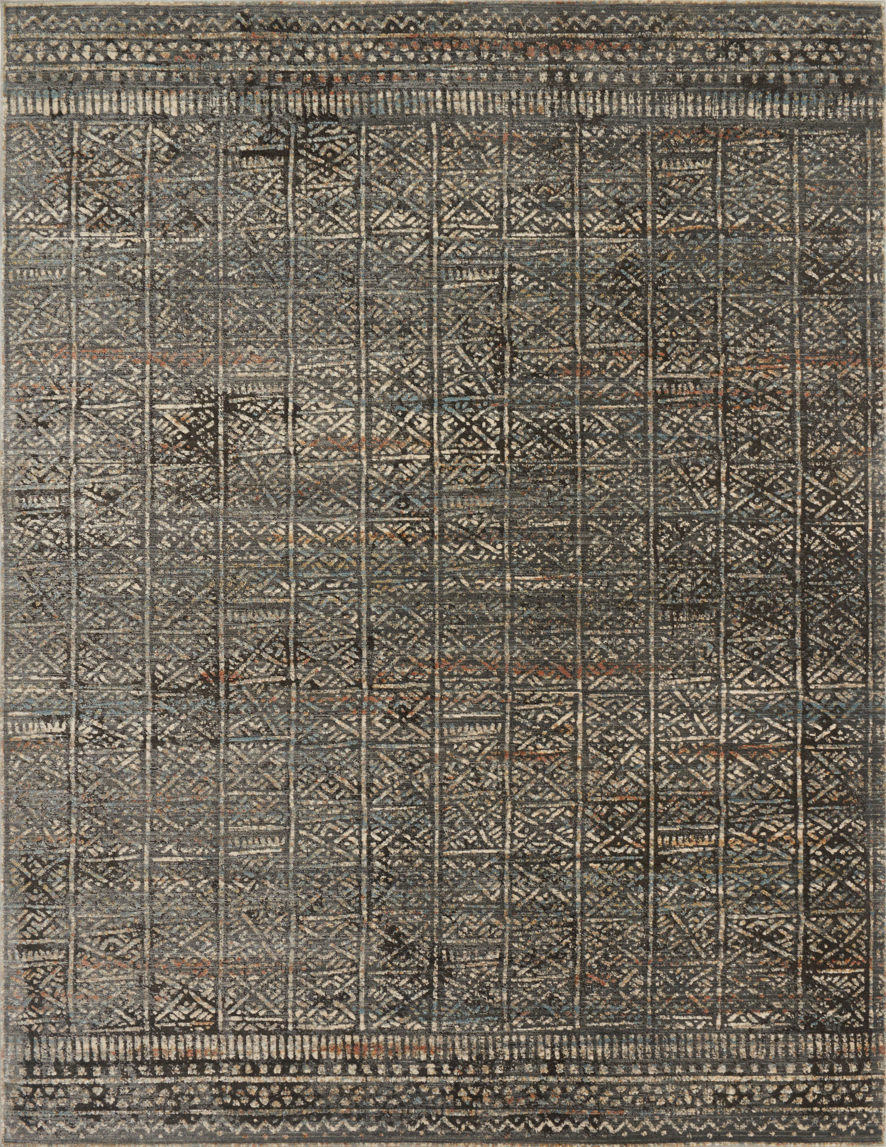 Loloi Javari Charcoal / Silver Power Loomed Area Rug, 12' x 15'