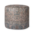 thumbnail image 1 of Loloi LPF558 Taupe Pouf with Traditional Vintage-Inspired Design for Living Room or Bedroom, 18 x 18 x 20 Inches, 1 of 5