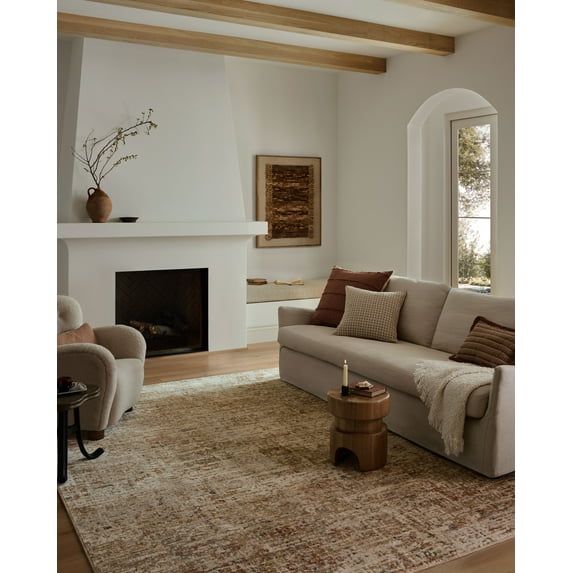 Loloi Nellie Natural / Sunset 18" x 18" Sample Area Rug