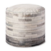 Loloi PF0002 Ivory / Grey 20 x 20 x 20 Pouf