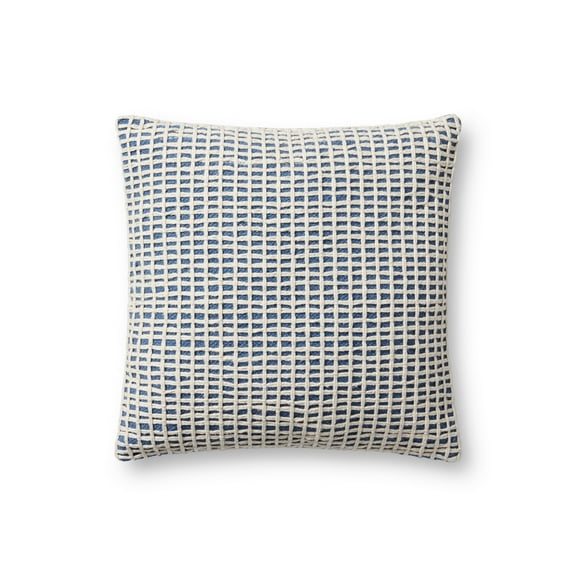 Loloi PLL0119 Blue / Ivory 18'' x 18'' Decorative Pillow