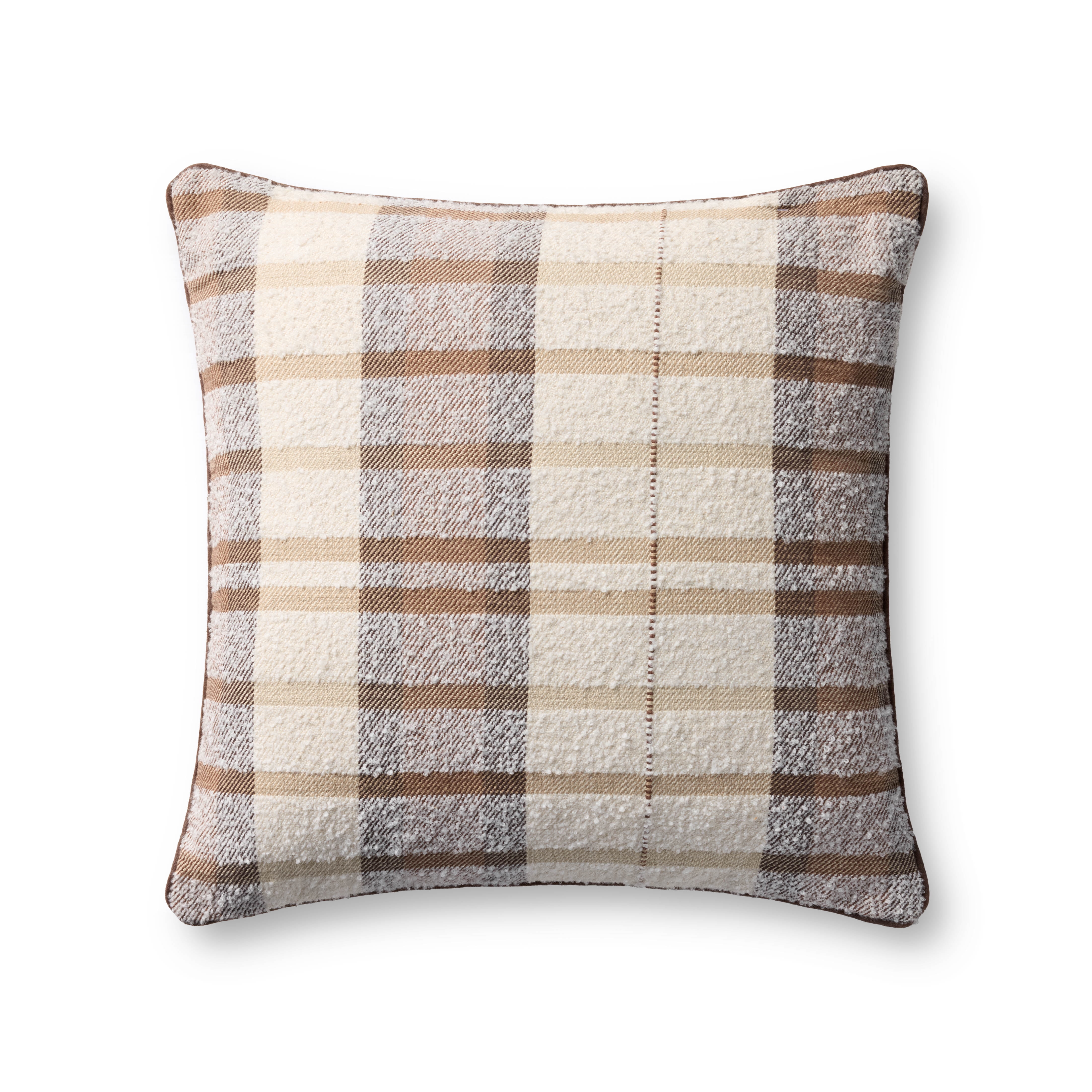 Loloi PLL0156 Brown / Multi 20'' x 20'' Decorative Pillow