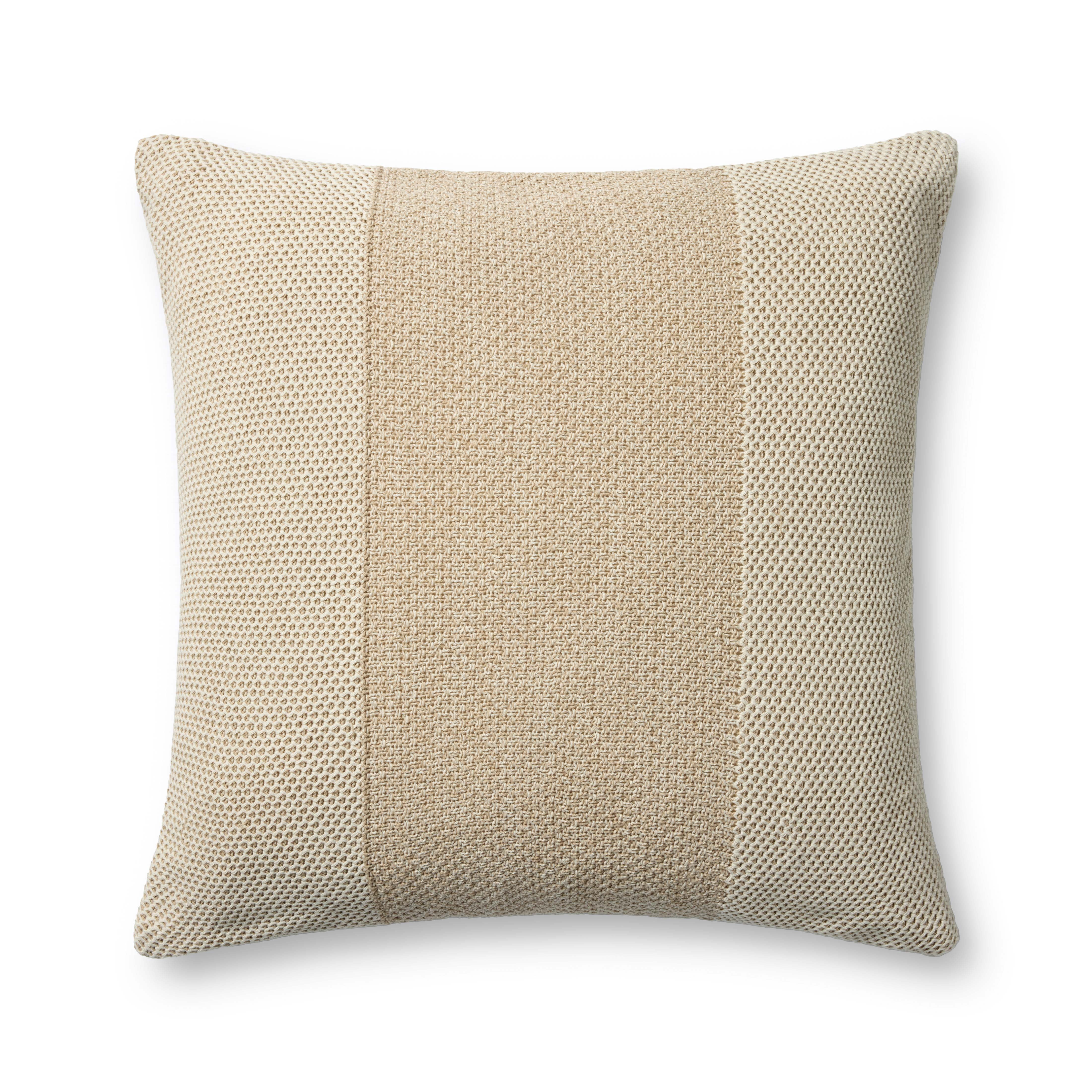 Loloi PLL0170 Ivory / Beige 22'' x 22'' Decorative Pillow