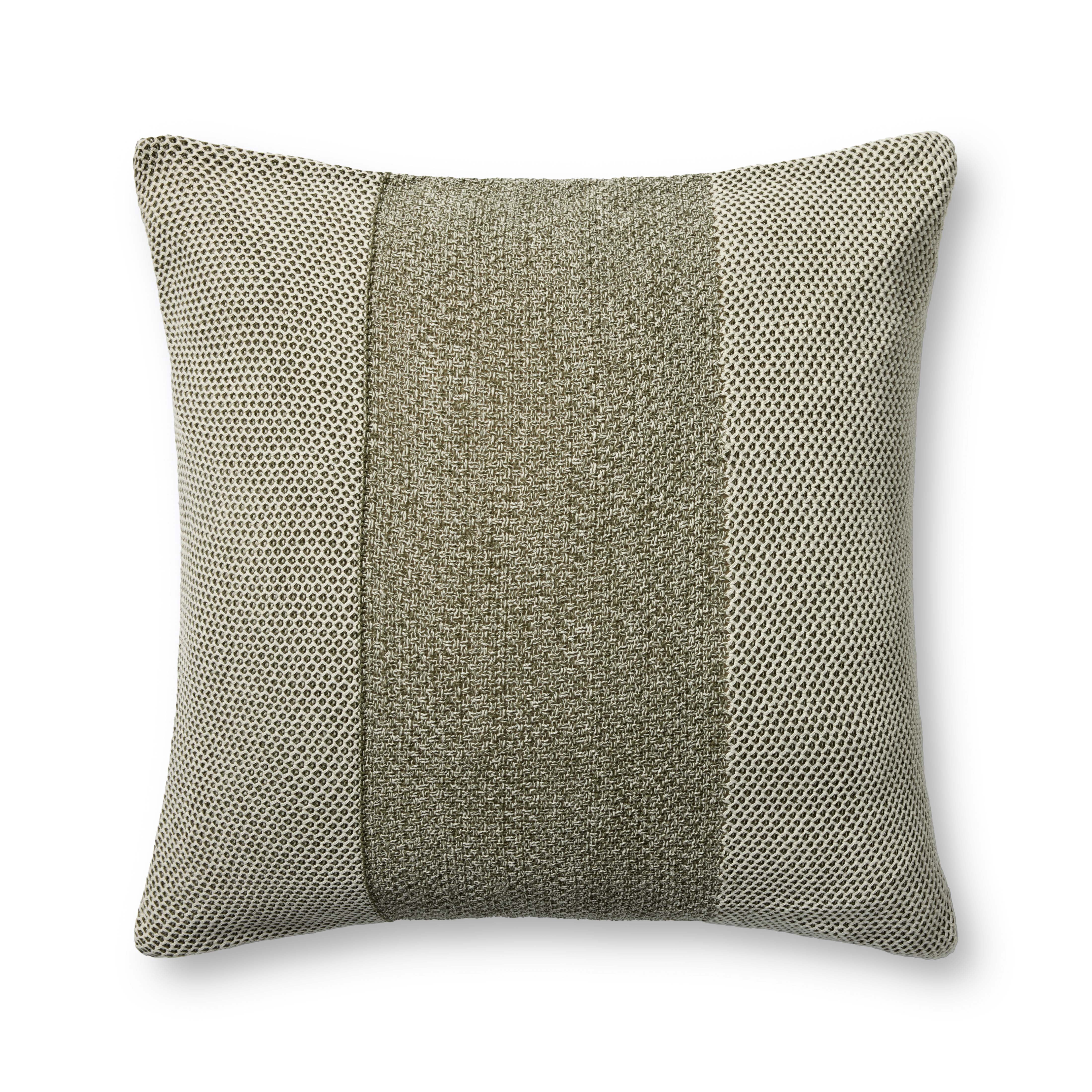 Loloi PLL0170 Ivory / Green 22'' x 22'' Decorative Pillow