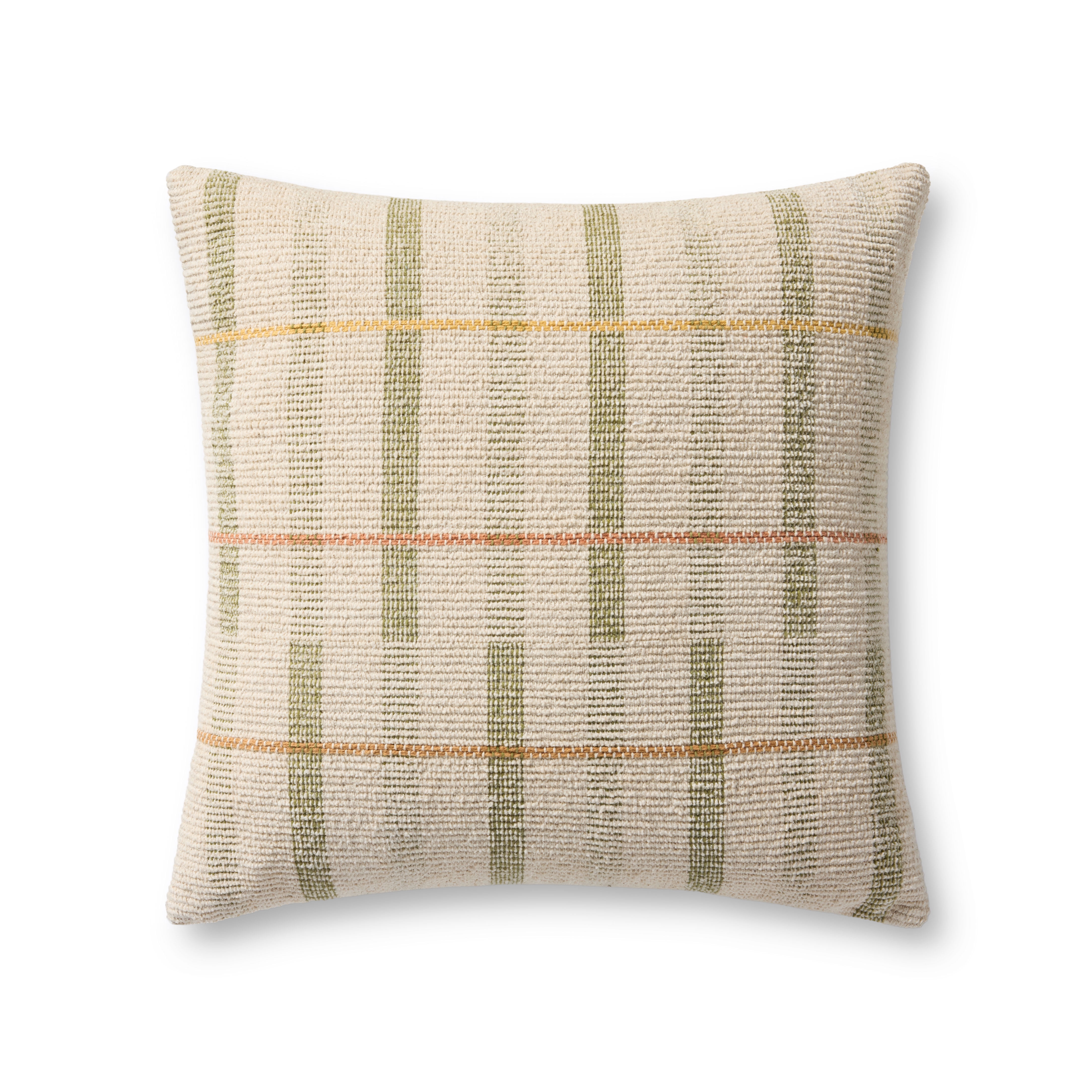 Loloi PLL0175 Ivory / Green 20'' x 20'' Decorative Pillow