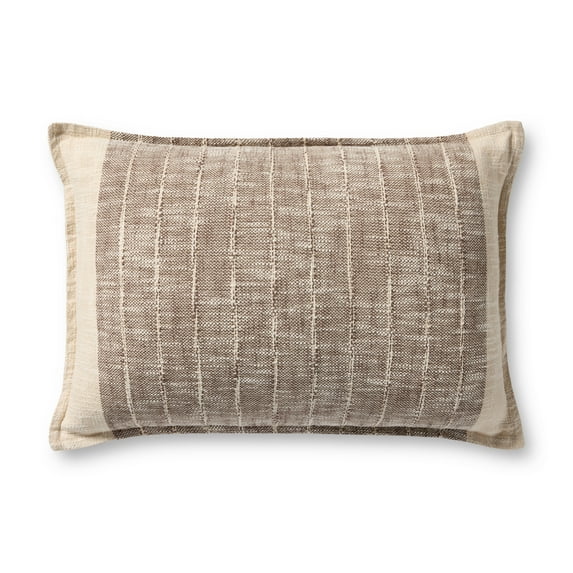 Loloi PLL0183 Brown / Ivory 16'' x 26'' Decorative Pillow