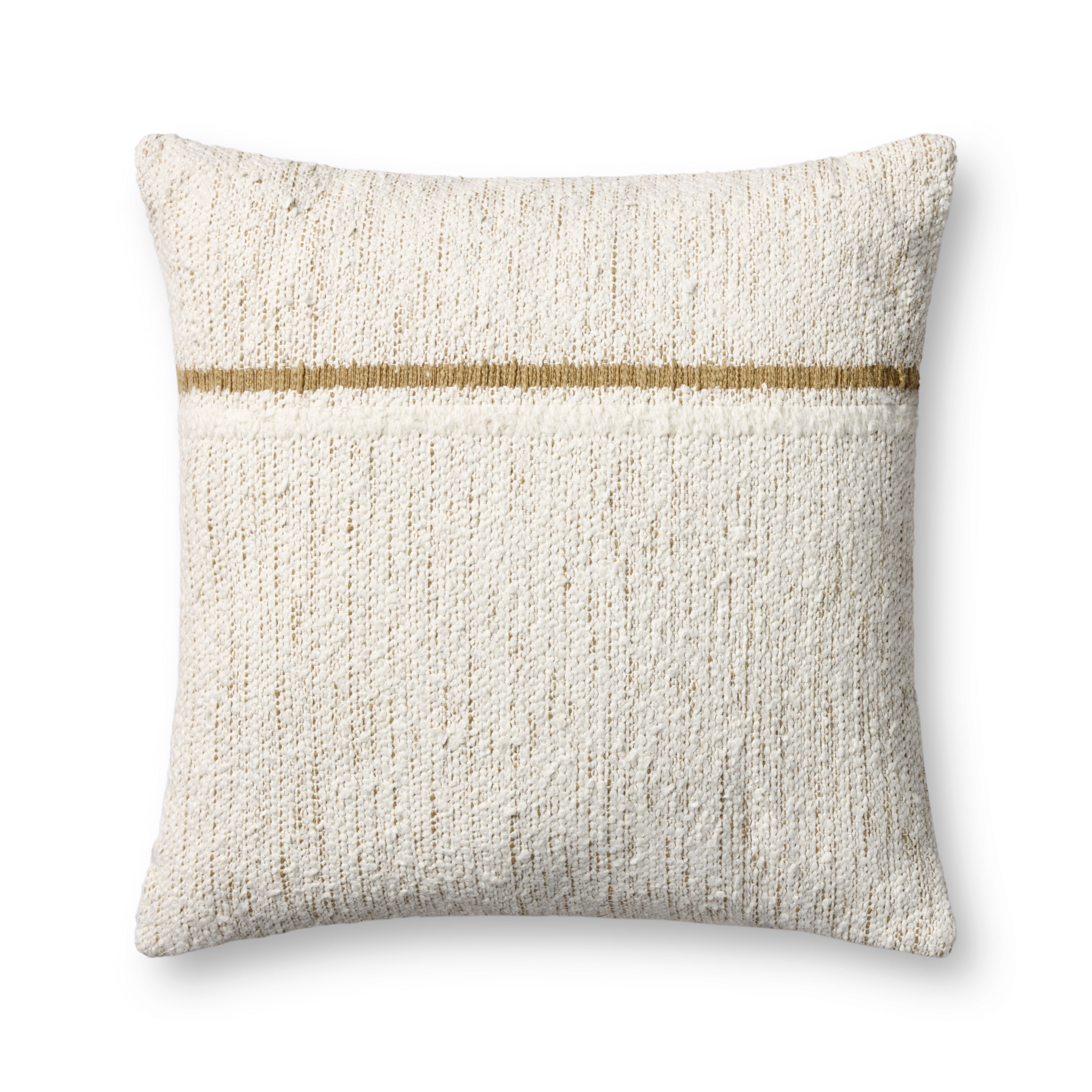 Loloi PLL0192 Ivory / Gold 22'' x 22'' Decorative Pillow