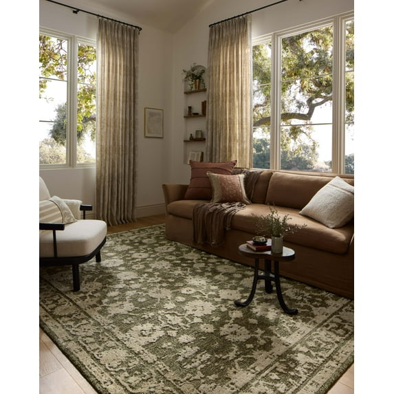 Loloi Percival Moss / Natural 3'-6" x 5'-6" Area Rug