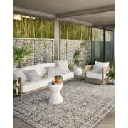Indoor Outdoor Loloi Rainier Pebble / Ivory 7-10" x 10-10" Area Rug