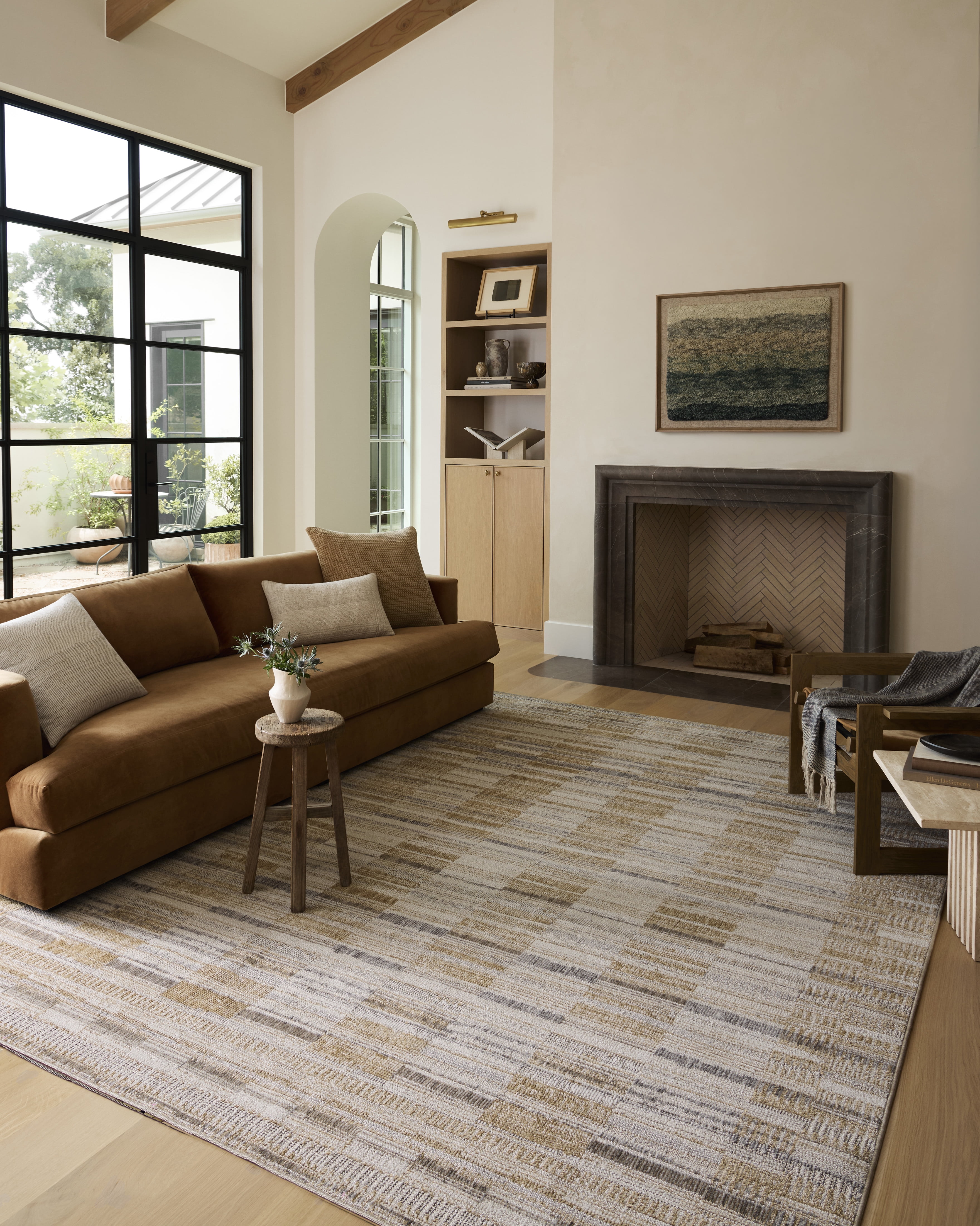 Loloi Roxie Granite / Gold 9'-3" x 9'-3" Square Area Rug