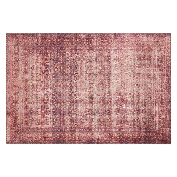Loloi Rugs Loren 8'4" x 11'6" Printed Polyester Rug in Eggplant and Crimson