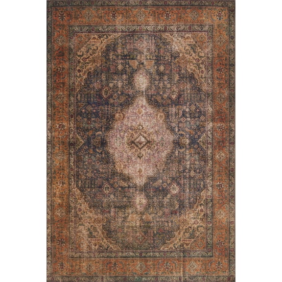 Loloi Rugs Loren 8'4" x 11'6" Printed Polyester Rug in Plum