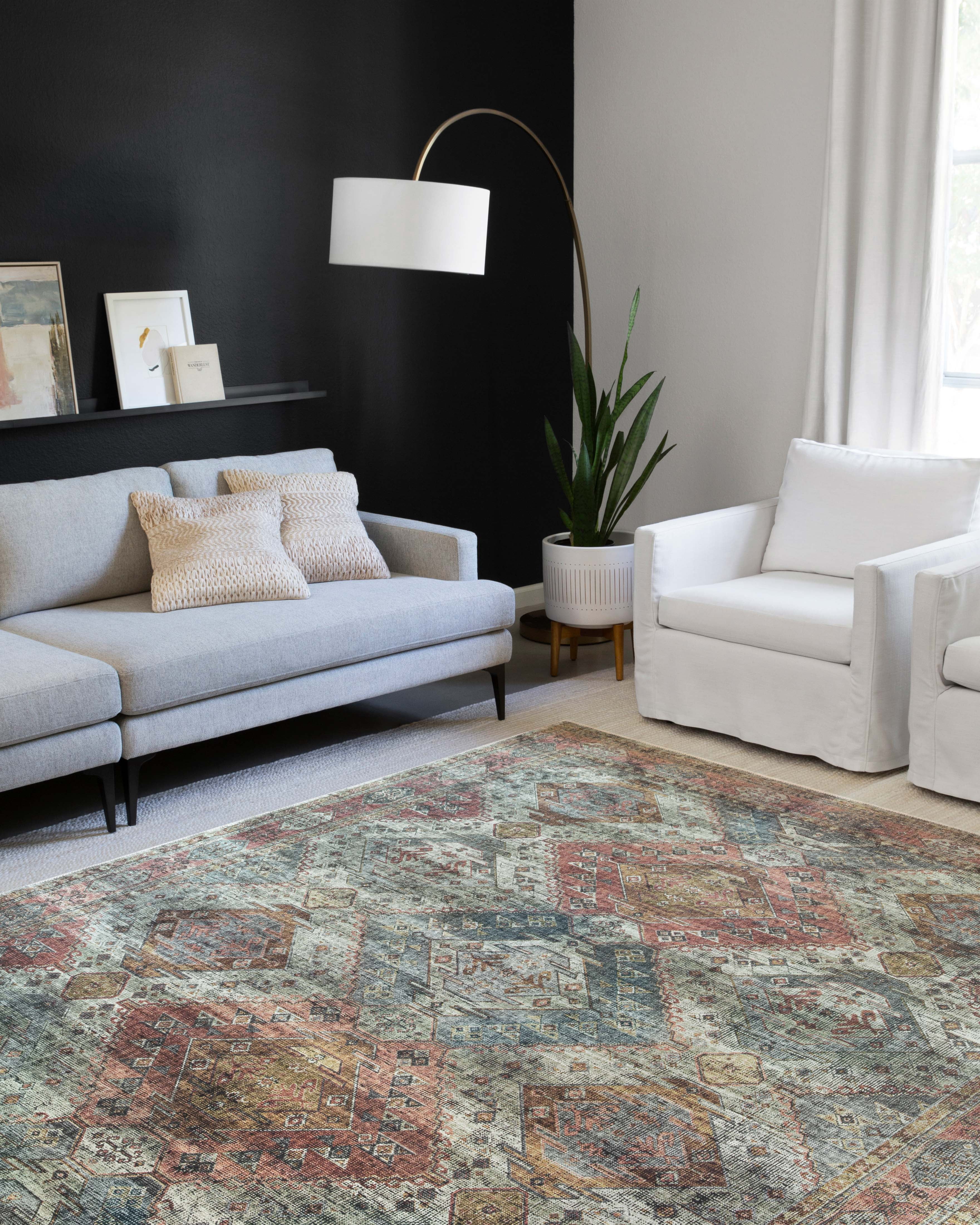Loloi Skye Apricot / Mist 6'-0" x 6'-0" Round Area Rug