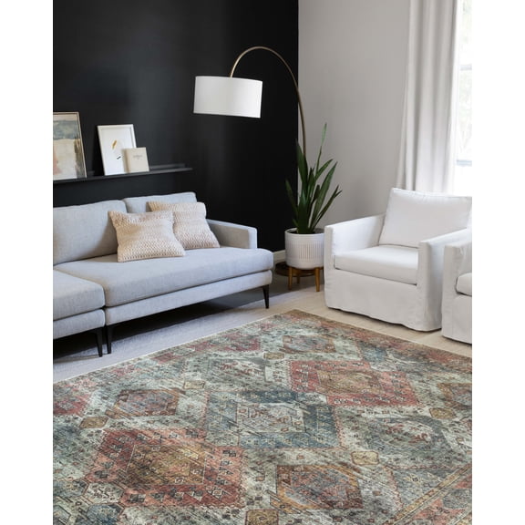 Loloi Skye Apricot / Mist 8'-0" x 8'-0" Round Area Rug