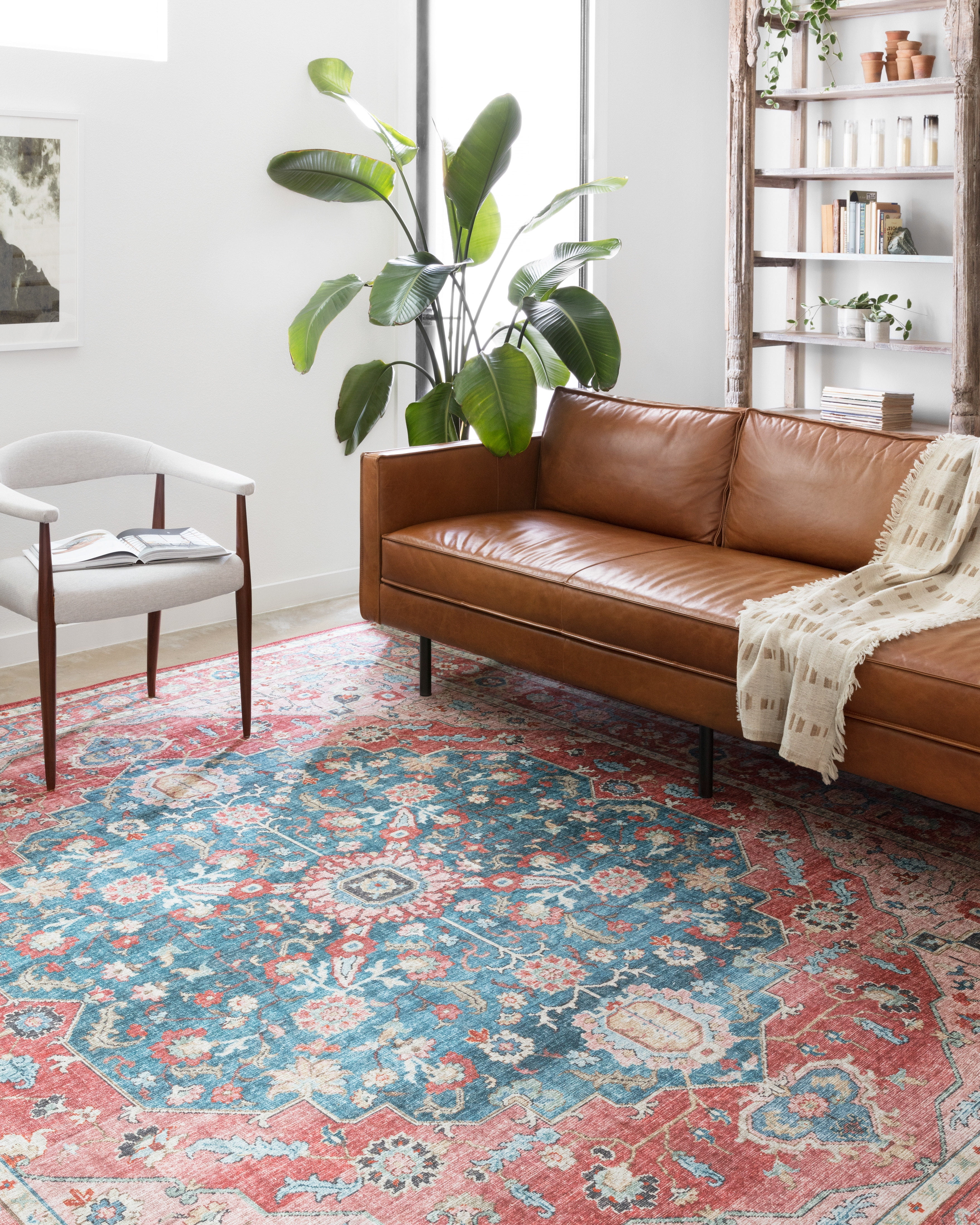 Loloi Skye Brick / Ocean 7' x 9' Oval Area Rug