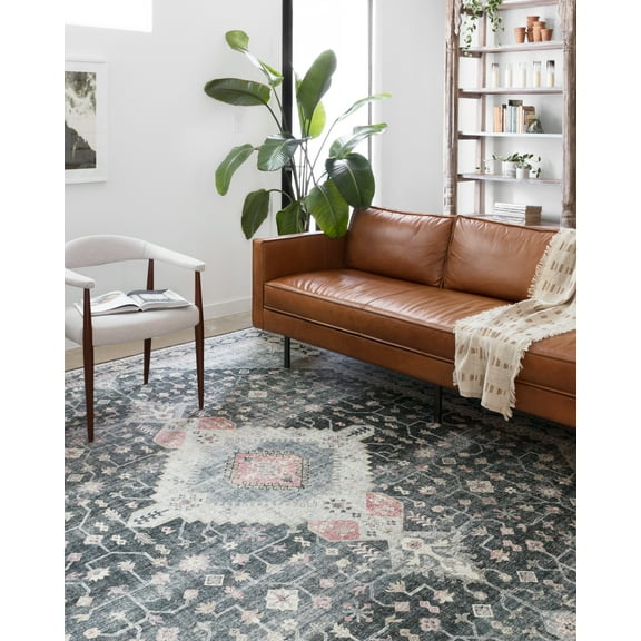 Loloi Skye Charcoal / Multi 6'-0" x 9'-0" Area Rug