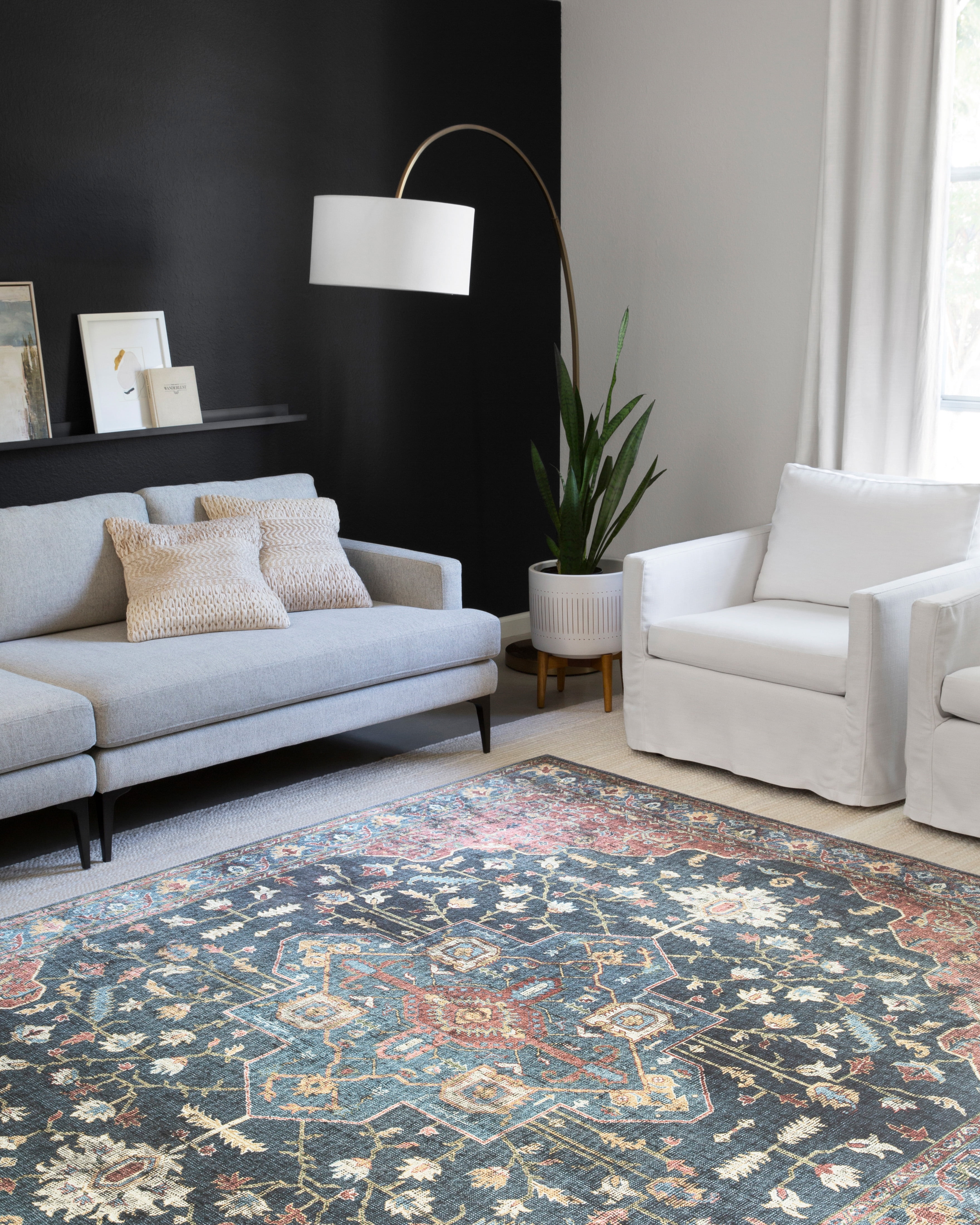 Loloi Skye Denim / Brick 2'-6" x 10'-0" Area Rug