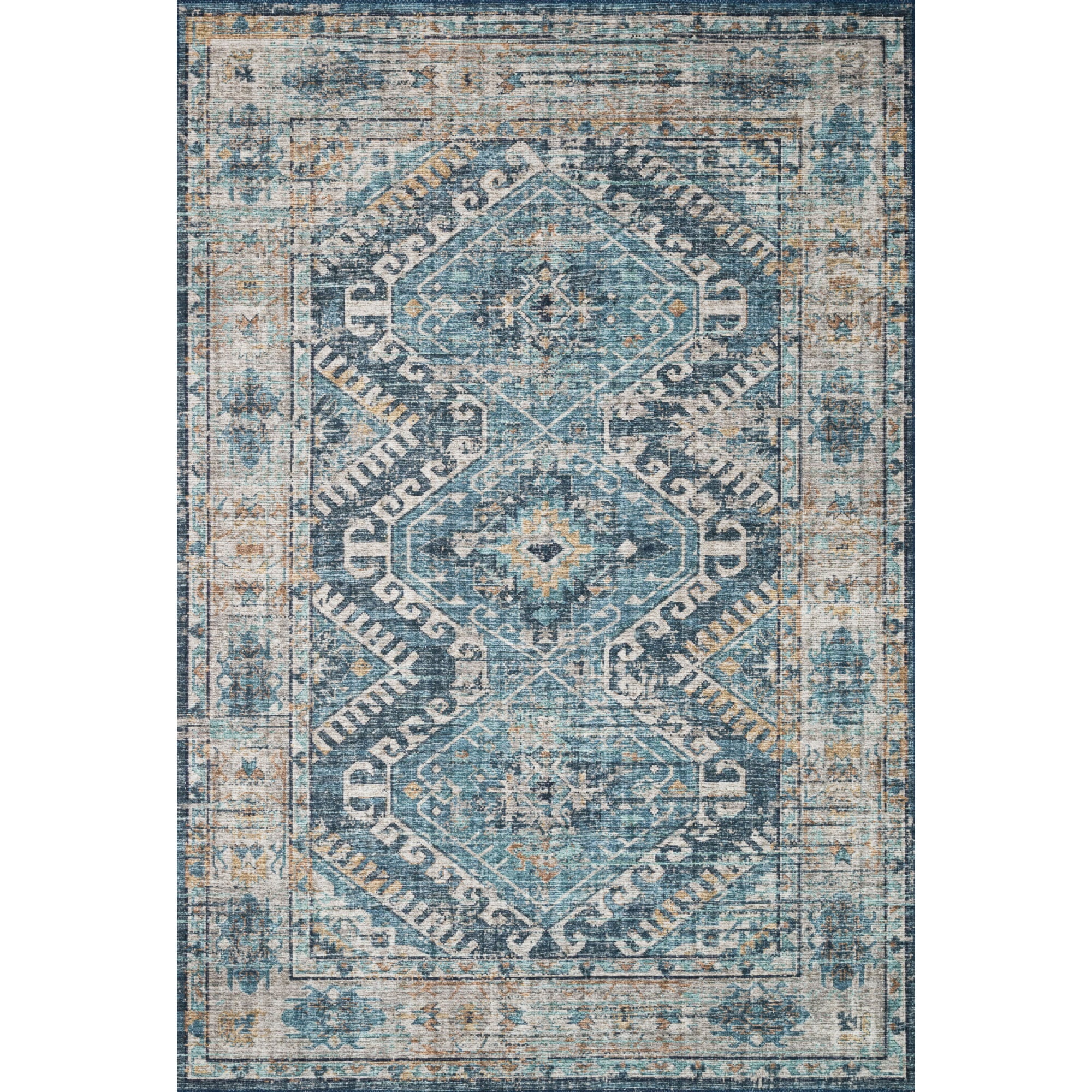 Loloi Skye Denim / Natural 6'-0" x 6'-0" Round Area Rug
