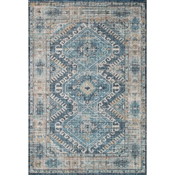 Loloi Skye Denim / Natural 7' x 9' Oval Area Rug