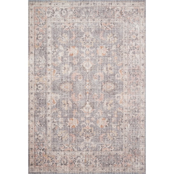 Loloi Skye Grey / Apricot 7' x 9' Oval Area Rug
