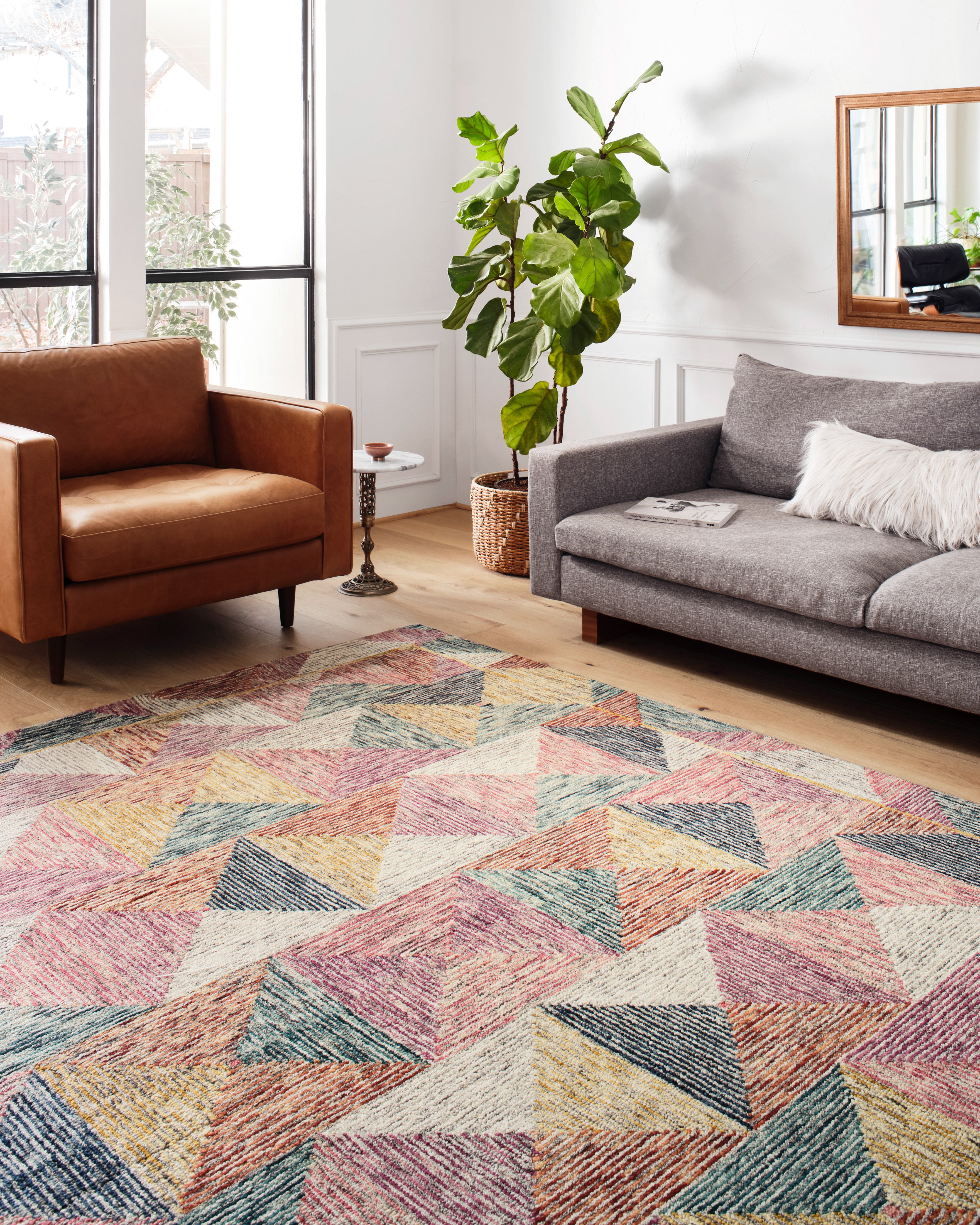 Handmade Silver Fiesta Geometric Wool Area Rug 2' x 5'