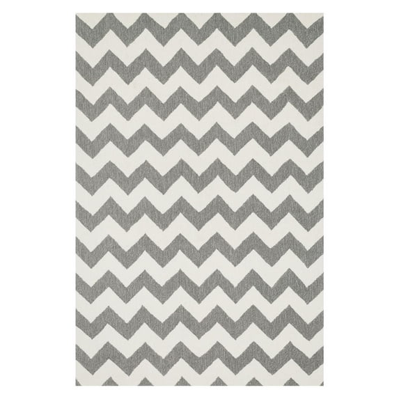 Loloi Rugs SUMRSRS20IVST2339 2 ft. 3 inch x 3 ft. 9 inch Summerton Rectangular Shape Hand Hooked Area Rug, Ivory and Steel