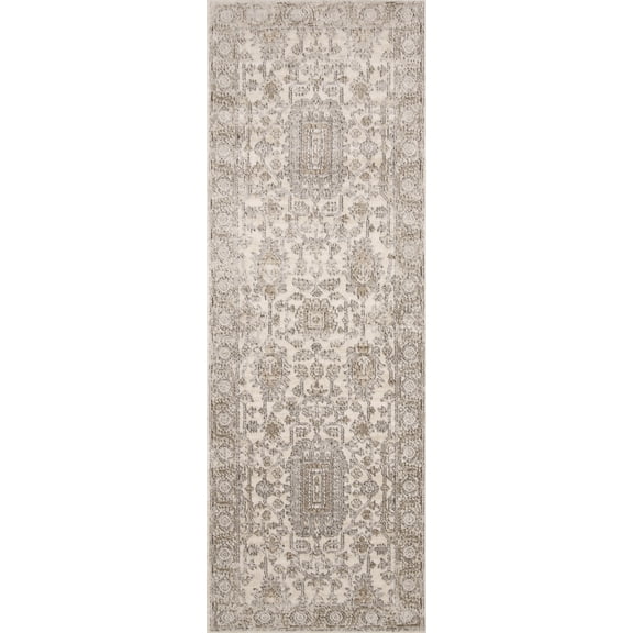 Loloi Teagan Ivory / Sand 2'-8" x 7'-6" Runner Rug