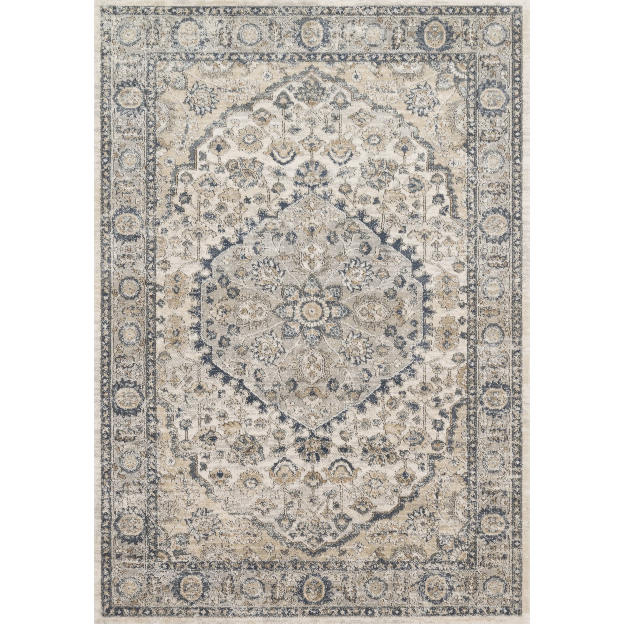 Loloi Teagan Natural / Lt. Grey 3'-4" x 5'-7" Accent Rug